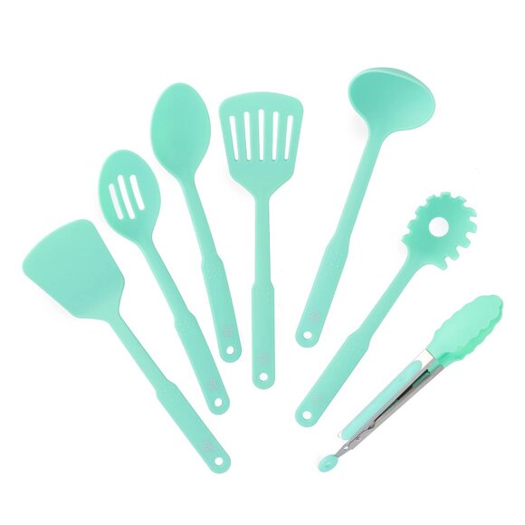 Green Life 7 Piece Kitchen Utensil Set in Turquoise - Picture 2 of 7